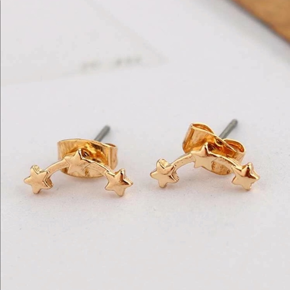 Dainty Star Ear Climbers - Picture 2 of 4